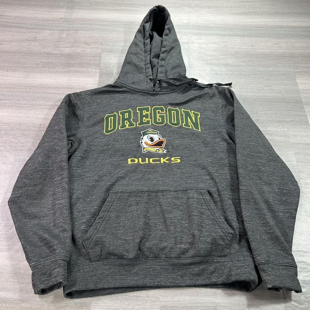 Oregon Ducks Hoodie Mens Medium‎ Gray NCAA Football Colosseum Athletics Fleece